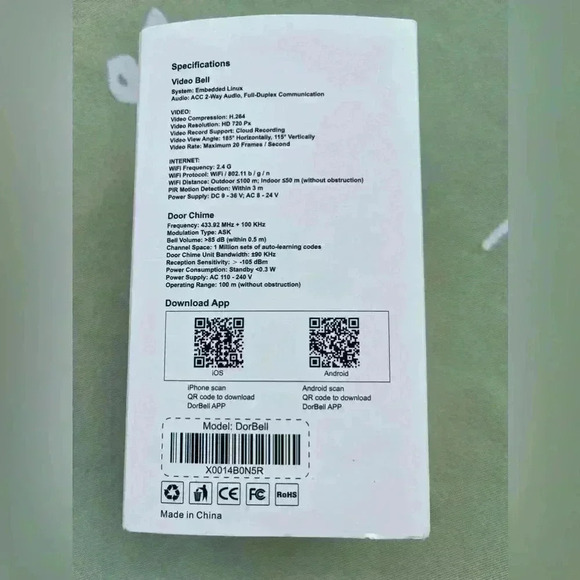 DorBell smart WiFi Video Doorbell by Proxelle New in Box - Picture 3 of 3